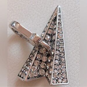 Juicy Couture Pave Paper Airplane Bracelet Charm Silver Vintage Good Condition